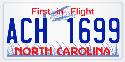 NC license plate ACH1699