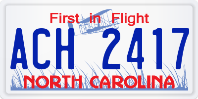 NC license plate ACH2417