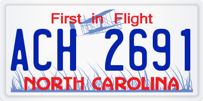 NC license plate ACH2691