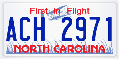 NC license plate ACH2971