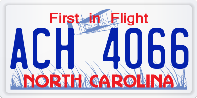 NC license plate ACH4066