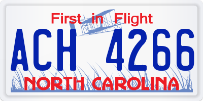 NC license plate ACH4266