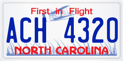 NC license plate ACH4320