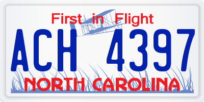 NC license plate ACH4397