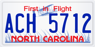 NC license plate ACH5712