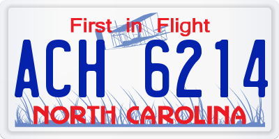 NC license plate ACH6214
