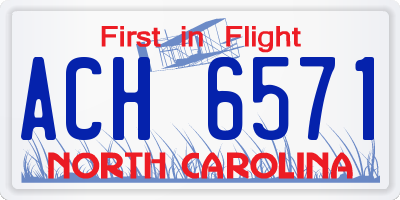 NC license plate ACH6571