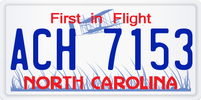 NC license plate ACH7153