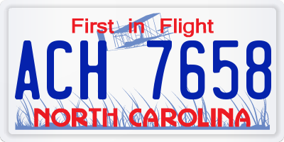 NC license plate ACH7658
