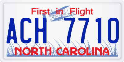 NC license plate ACH7710