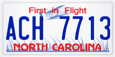 NC license plate ACH7713