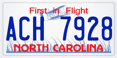 NC license plate ACH7928