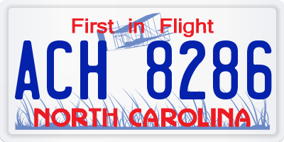 NC license plate ACH8286