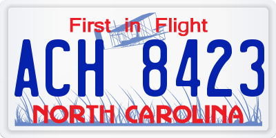 NC license plate ACH8423