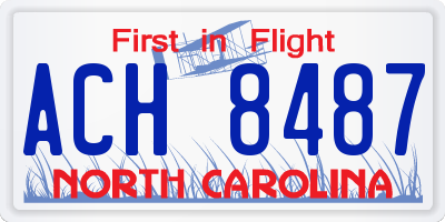 NC license plate ACH8487