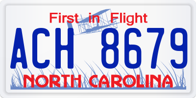 NC license plate ACH8679