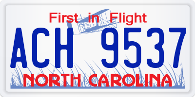 NC license plate ACH9537