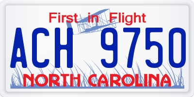 NC license plate ACH9750