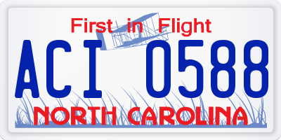 NC license plate ACI0588