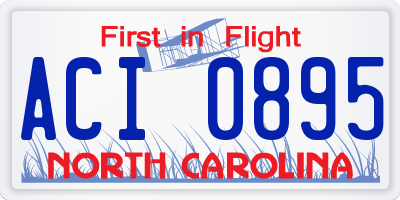 NC license plate ACI0895