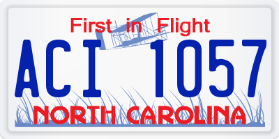 NC license plate ACI1057