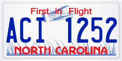 NC license plate ACI1252