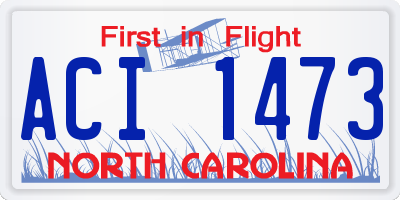 NC license plate ACI1473
