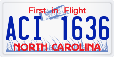 NC license plate ACI1636