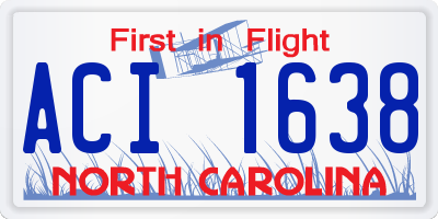 NC license plate ACI1638