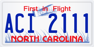 NC license plate ACI2111