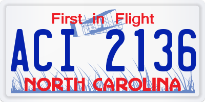 NC license plate ACI2136