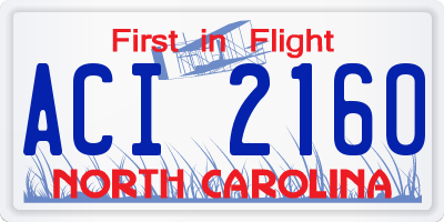 NC license plate ACI2160