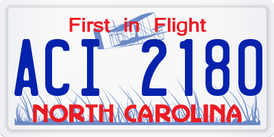 NC license plate ACI2180