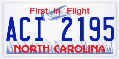 NC license plate ACI2195
