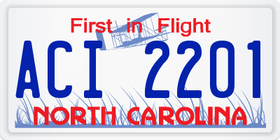 NC license plate ACI2201