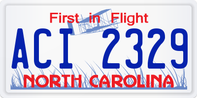 NC license plate ACI2329