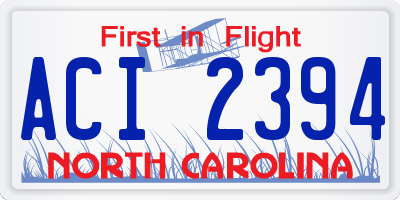 NC license plate ACI2394