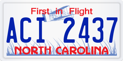 NC license plate ACI2437