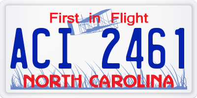 NC license plate ACI2461