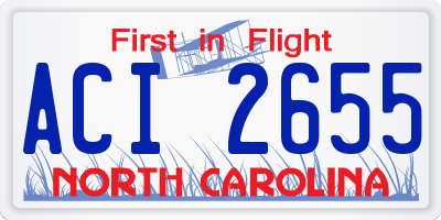 NC license plate ACI2655