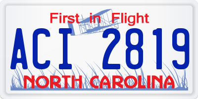 NC license plate ACI2819