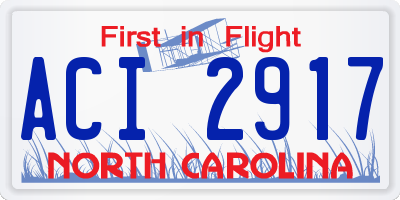 NC license plate ACI2917