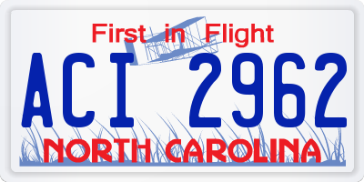 NC license plate ACI2962