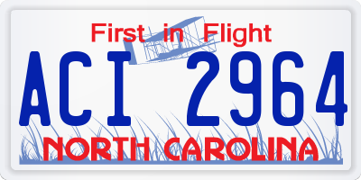 NC license plate ACI2964
