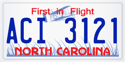 NC license plate ACI3121
