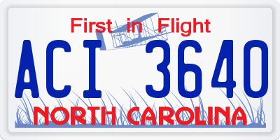 NC license plate ACI3640