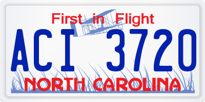 NC license plate ACI3720