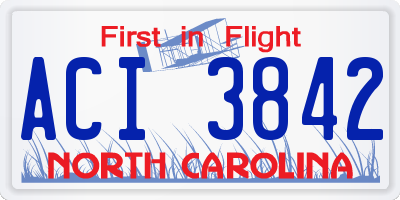 NC license plate ACI3842