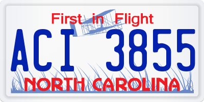 NC license plate ACI3855