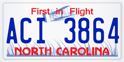 NC license plate ACI3864